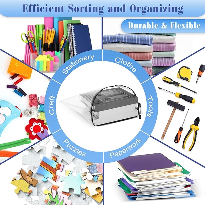 Jetec 32 Pcs Mesh Zipper Bags Toy Storage Bikini Organizer Bag Bolsas Para Guardar Trajes De Bano Waterproof Zipper Reusable Pouch Puzzle Multipurpose for Storage Office(Black,15 x 11 Inch)