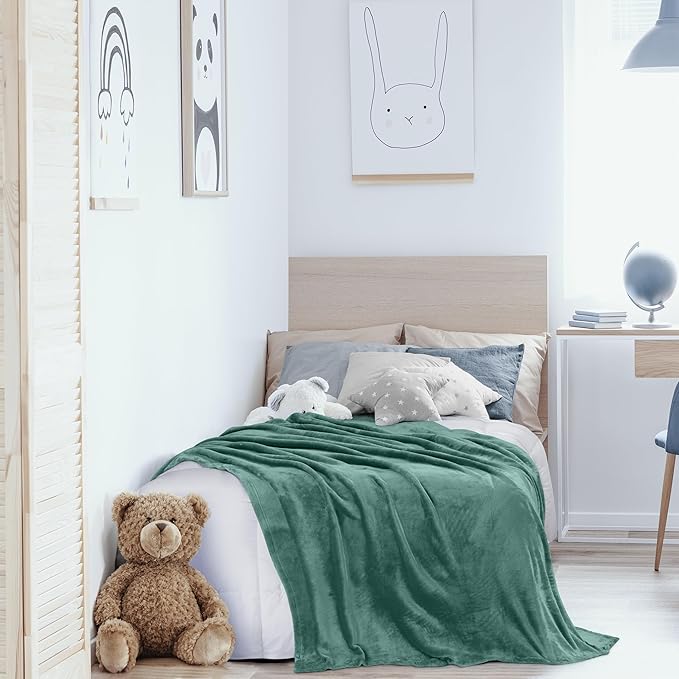 Utopia Bedding Fleece Blanket Twin Size Celadon 300GSM Luxury Anti-Static Fuzzy Soft Microfiber Bed Blanket (60x80 Inch)