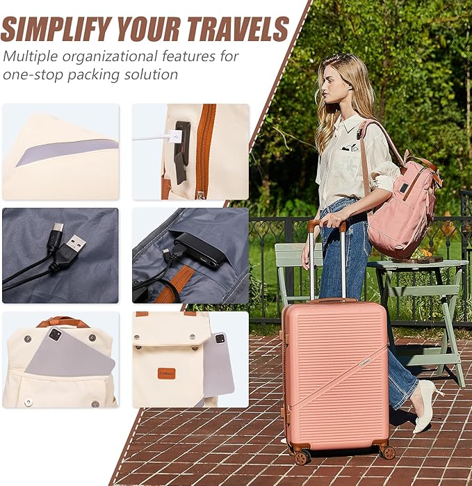 Luggage Sets 5 Piece Suitcases with Wheels, Suitcase Set ABS Hard Case Luggage with TSA Lock Spinner Wheels Durable Travel Luggage (5-Piece Set(20"/24"/28"))