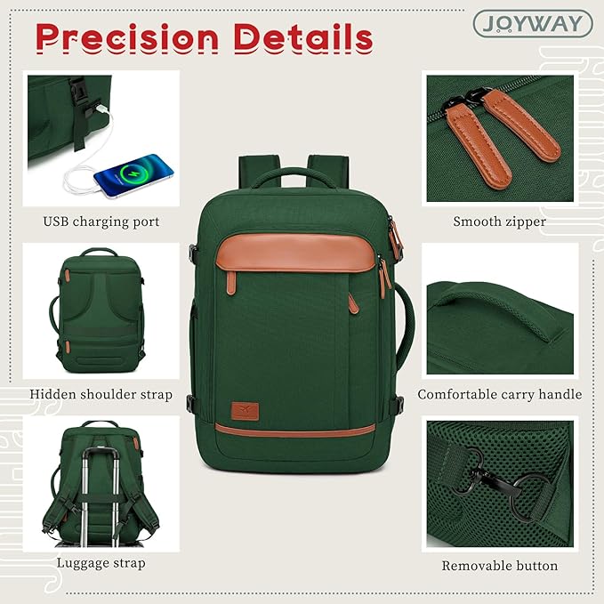 Joyway Expandable Luggage Sets 5 Piece, Lightweight Hard Shell Travel Suitcase Set with Spinner Wheels and TSA Lock, Green