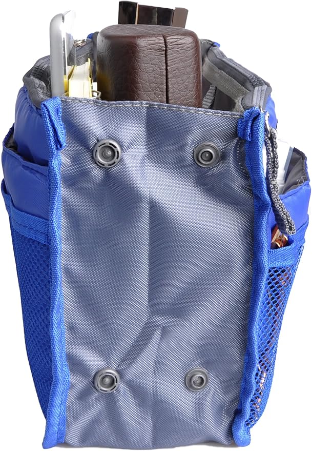 Vercord Purse Organizer Insert for Handbags Bag Organizers Inside Tote Pocketbook Women Nurse Nylon 13 Pockets Sapphire Blue Small