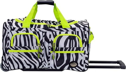 Rockland Rolling Duffel Bag, Black, 22"