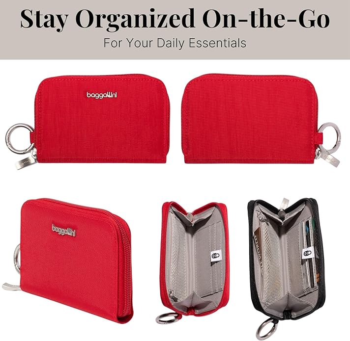 Baggallini Deluxe Card Case - Lightweight 5.5"x3.3" RFID Protected Womens Wallet Card Holder