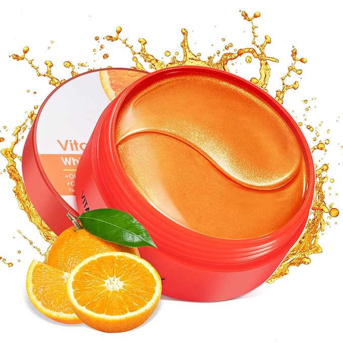 LAVONE Eye Mask - 30 Pairs Vitamin C Under Eye Patches Skin Care Products - Eye Masks Skincare for Dark Circles and Puffiness, Reduce Wrinkles, Eye Bags and Fine Lines, for Women and Man - Orange