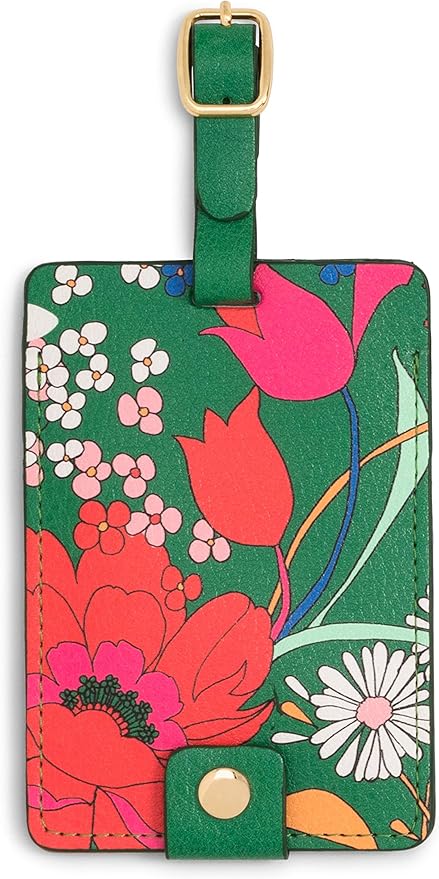 Ban.do Getaway Suitcase Tag for Travel, Durable Vegan Leather Luggage Identifier