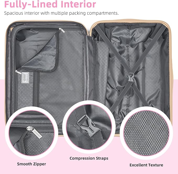 LARVENDER Carry On Luggage 22x14x9 Airline Approved with Spinner Wheels, Expandable 20 Inch Luggage with TSA Lock, Hard Shell Carry On Suitcases for Women Men, Berry