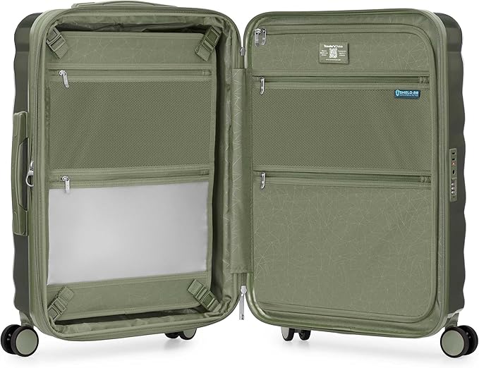 Traveler's Choice Edinburgh II Hardside Spinner Luggage, TSA Lock, Green, 25" Medium