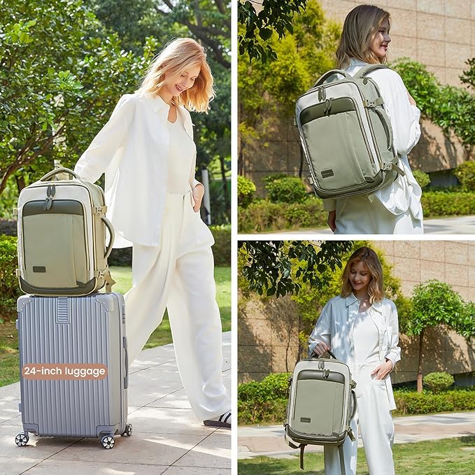 LOVEVOOK Travel Backpack for Women, 40L Carry On Backpack with 3 Packing Cubes,TSA Personal Item Travel Bag Airline Approved, Water Resistant Weekender Overnight Luggage Daypack