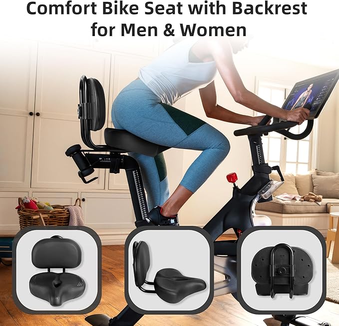 Oversized Bike Seat for Peloton Bike & Bike+, Comfort Seat Cushion Compatible with Peloton, Road or Exercise Bikes, Bicycle Wide Saddle Replacement for Men & Women, Accessories for Peloton