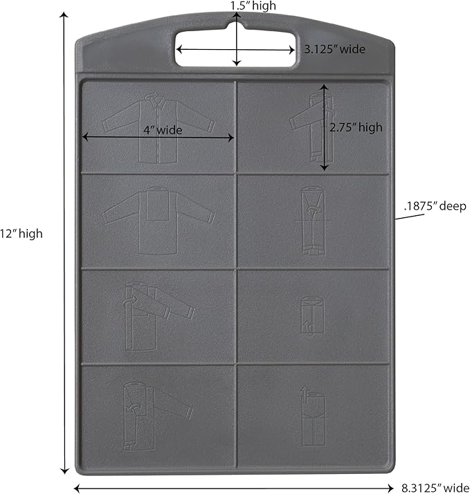 Household Essentials 195 Shirt Folding Board For T-Shirts, Polos And Dress Shirts, Black