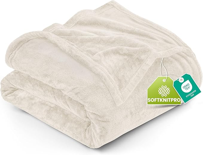 Utopia Bedding Fleece Blanket Twin Size Linen (60x80 Inches) Ultra Soft Warm Lightweight Microfiber Breathable Anti-Static Cozy Winter Bed Blanket, All-Season Home Decor Gift for Men & Women