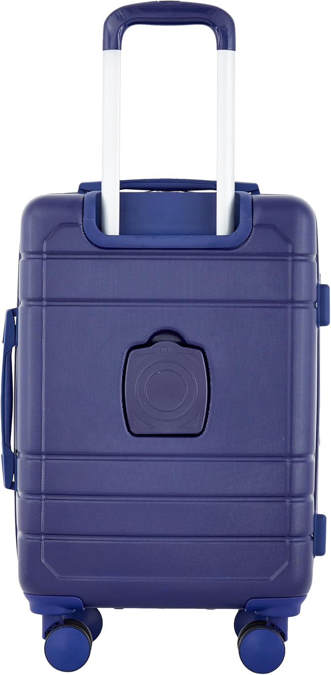 French Connection St. Martin Carry-On Luggage with Cup Holder/USB Ports, Blue Depths