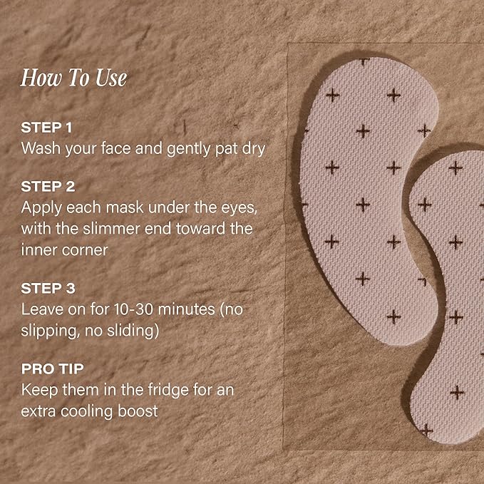 + Lux Unfiltered Cooling Under Eye Patches - Anti-Slip Caffeine Infused Korean Eye Mask - Reduces Puffiness, Brightens, & Hydrates Skin - Fragrance Free, Vegan, & Cruelty Free - 10 Count (Pack of 2)