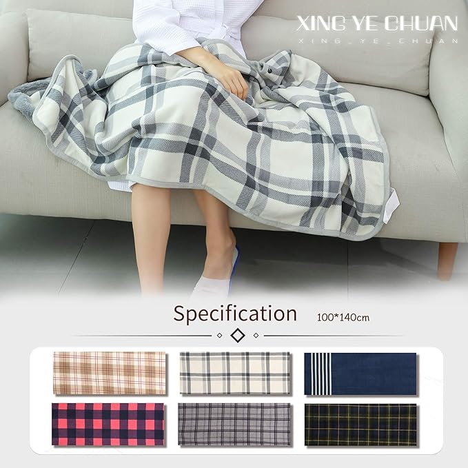 XING YE CHUAN Fleece Wearable Blanket, Comfy Poncho Throw with Buttons, Plush Sleeveless Blankets, for Women Cape Wrap Cover…