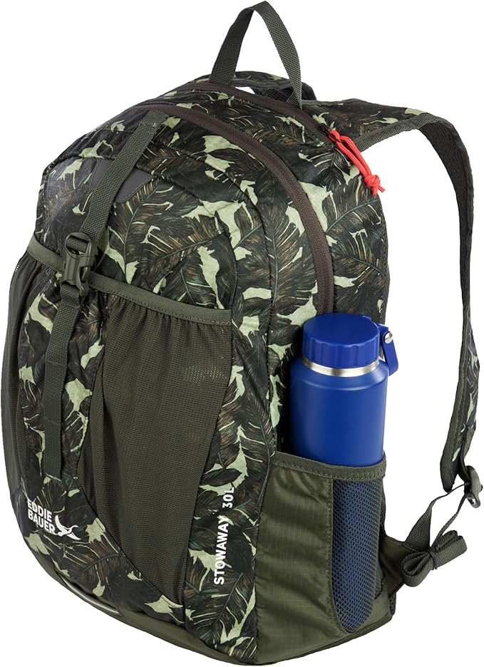 Eddie Bauer Stowaway Packable Backpack | Travel | Outdoor | Lightweight | Foldable | Durable | Ripstop Polyester | 30L - Dark Loden