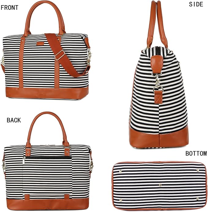 BAOSHA HB-28 Ladies Women Canvas Travel Weekender Bag Overnight Carry-on Duffel Tote Bag