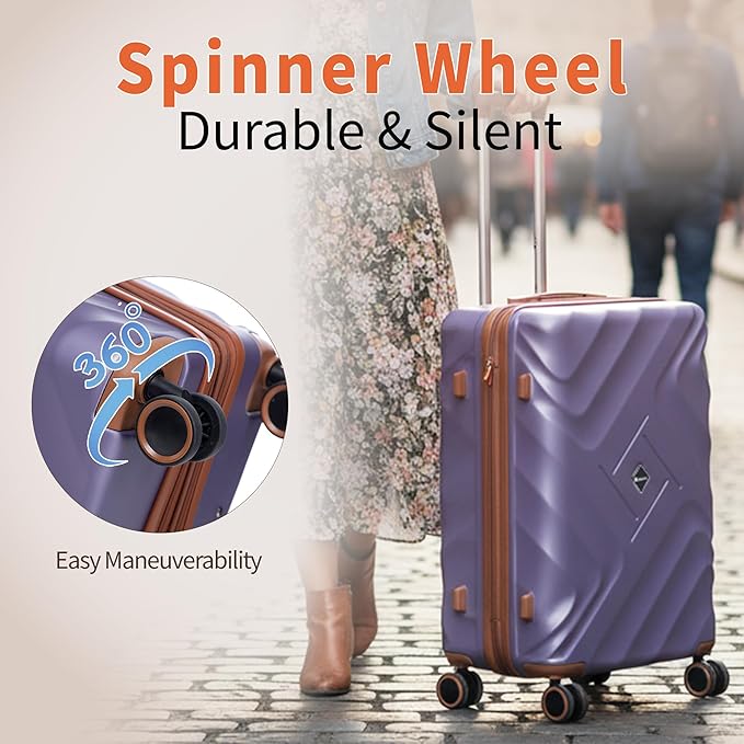 10 piece Luggage Set Expandable Suitcase 22x14x9 Airline Approved Carry on, ABS Hard Case Suitcases with Spinner Wheels,TSA Lock