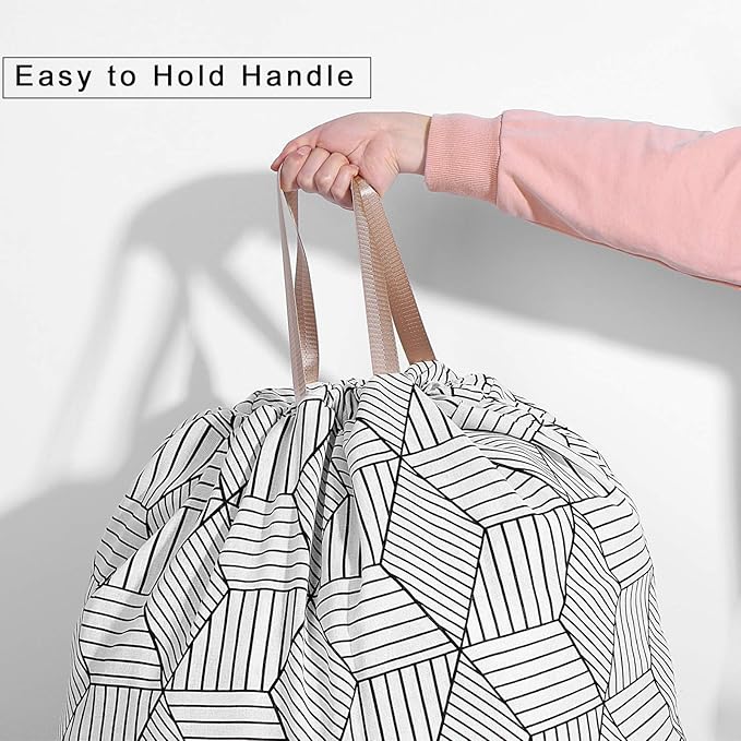 Extra Large Laundry Bag with Drawstring and Handle, Heavy Duty Travel Dirty Clothes Bag for Laundromat and Household, Durable Rip-Stop Laundry Hamper Liner, 22 Patterns(28 x 40 Inch) by SANFERGE
