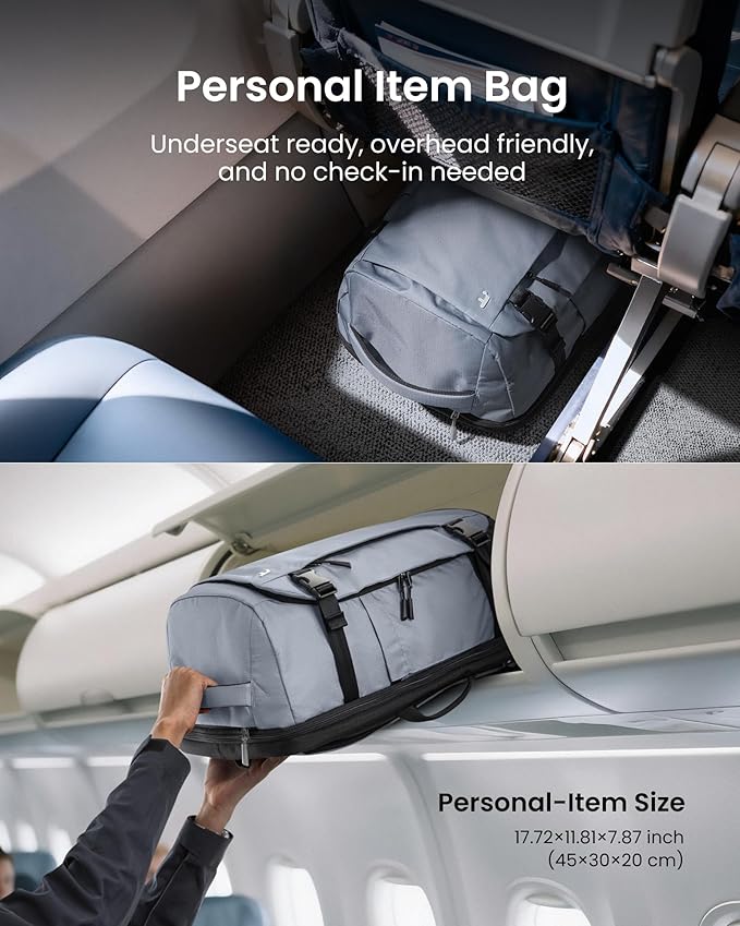 tomtoc Travel Backpack 28L, TSA Friendly Flight Approved Carry-on Luggage, Personal Item Travel Bag, Water-resistant Lightweight Business Rucksack, Durable Bag Fits 16 Inch Laptop