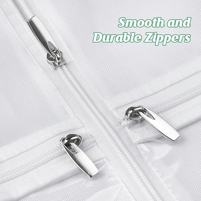 MISSLO 65" Wedding Dress Garment Bag with Bride Tote Bag 6'' Gusseted Dress Bags for Gowns Long 4 Pockets Wedding Dress Storage Bag for Women, White
