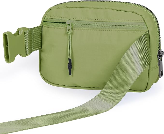ODODOS Unisex Mini Belt Bag with Adjustable Strap Small Fanny Pack for Workout Running Traveling Hiking, Olive