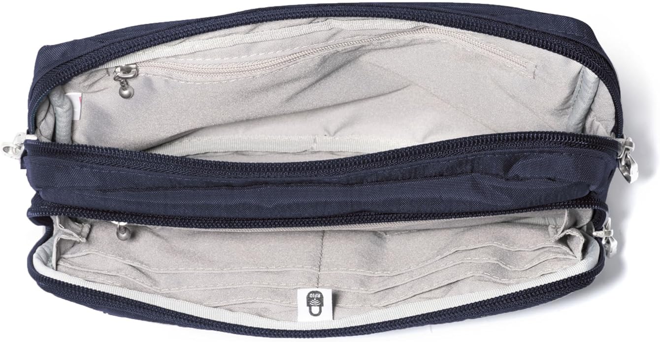 Baggallini Securtex Anti-theft Belt Bag 8.8"x5.5" Crossbody Fanny Pack for Women RFID Wallet Locking Zipper Travel Purse