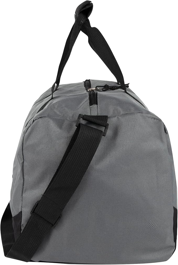 30 Liter, 17 Inch Canvas Duffle Bags for Men and Women – Travel Weekender Overnight Carry-On Shoulder Duffel Tote Bags (Grey)