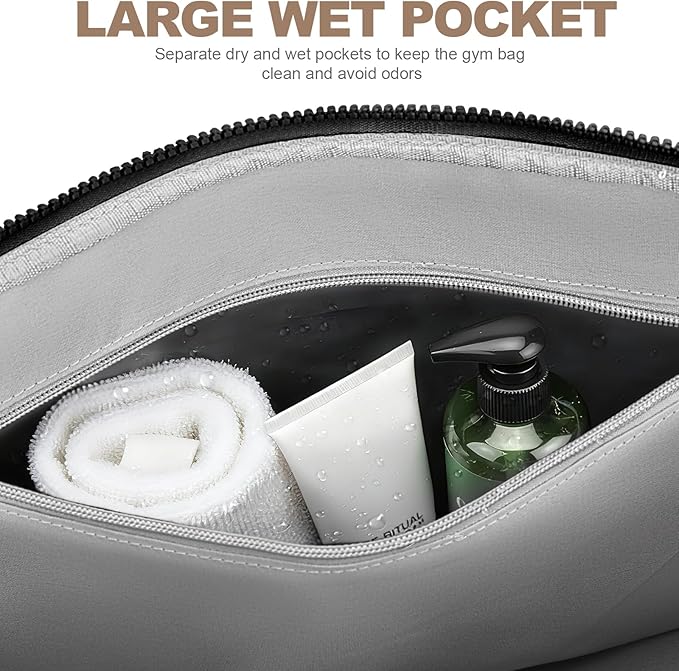 Gym Bag for Women, Duffle Weekender Bags for Travel, Lightweight Weekender Tote with Wet Pocket for Sports, Workout and Dance Black