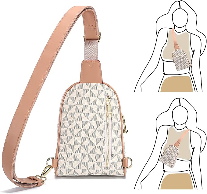 INICAT RFID Blocking Sling Bag, Anti Theft Crossbody Bag for Women, Travel Fanny Pack Style Purse, Vegan Leather