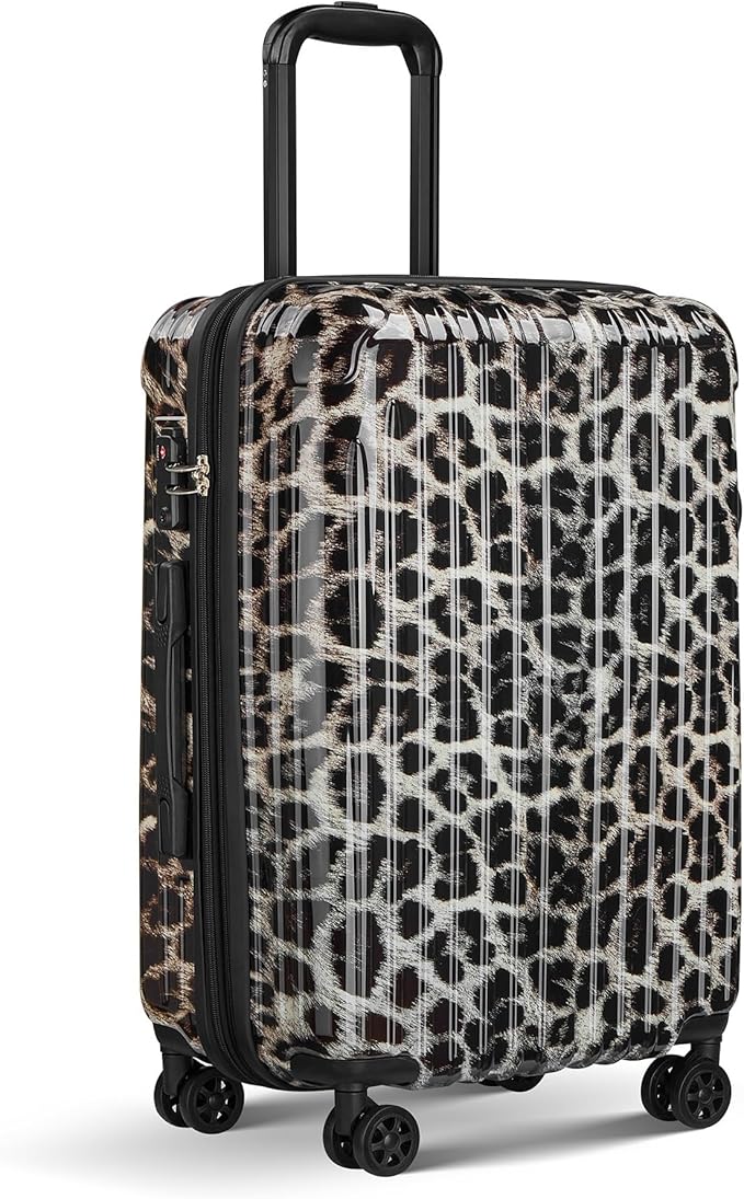 24inch Chcheetah Print Luggage with Spinner Wheels, Lightweight PC+ABS Hard Shell Suitcases, Expandbale Storage & TSA Aprovel Lock