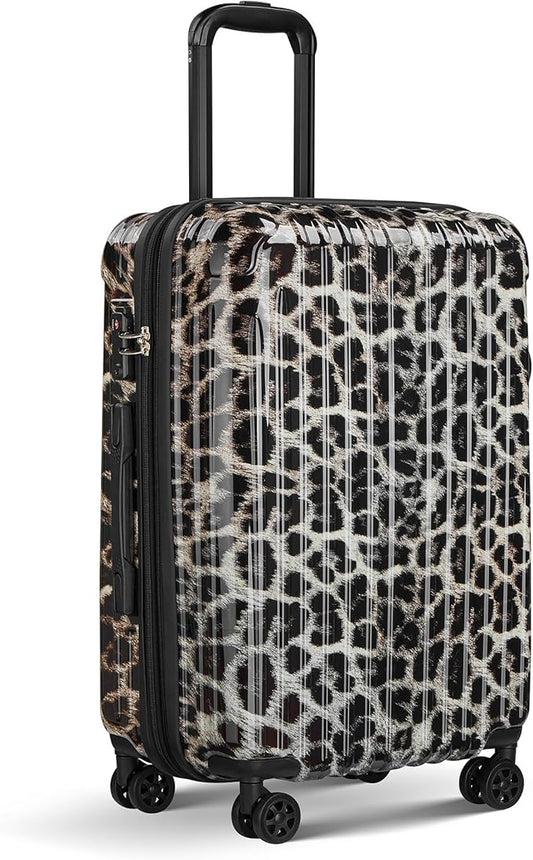 24inch Chcheetah Print Luggage with Spinner Wheels, Lightweight PC+ABS Hard Shell Suitcases, Expandbale Storage & TSA Aprovel Lock