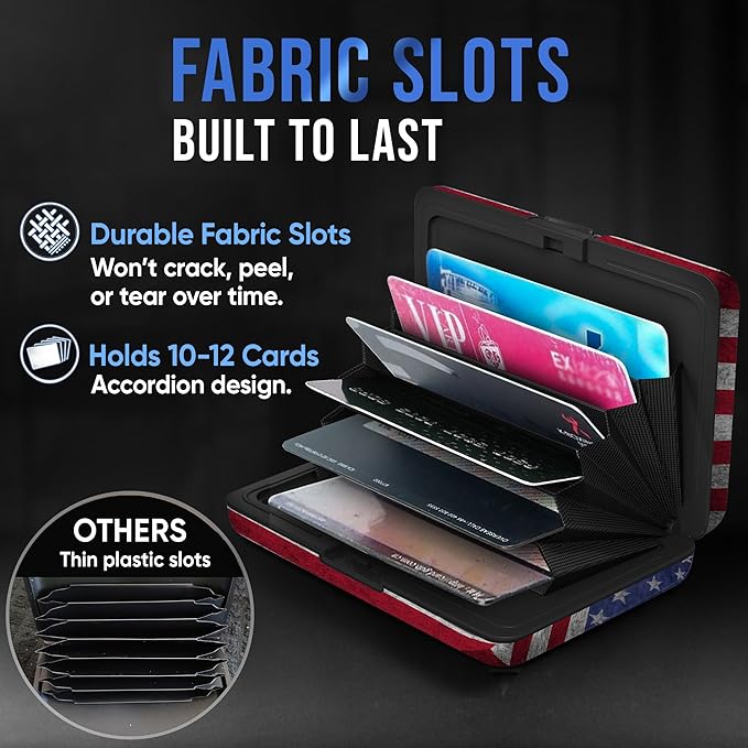 TopMost Aluminum Wallet, Card Case Wallet, Metal RFID Credit Card Holder for Men & Women, 6 Cotton Slots for 10-12 Cards And Bills, Rfd Protective