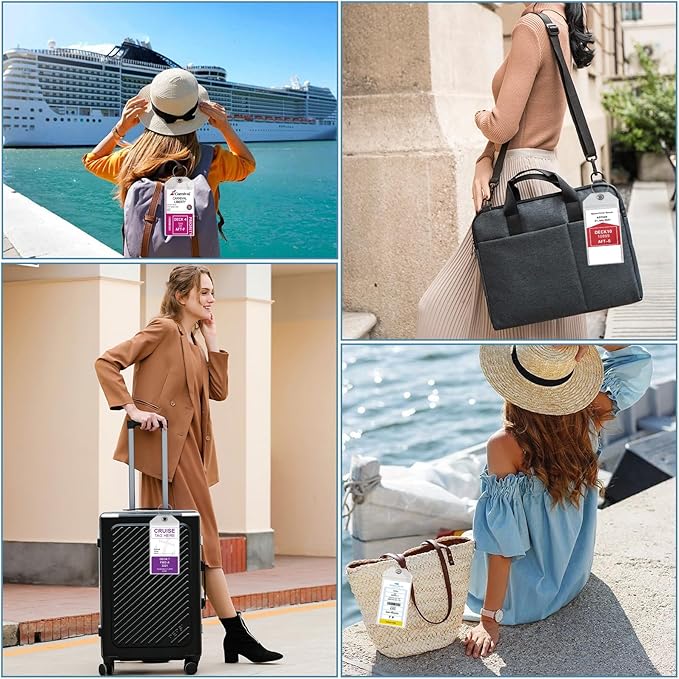 Cruise Luggage Tag Holder, Cruise Luggage Tag Holder can be Used for 2025Carnival, NCL, MSC Cruises, and Princess Ships Offer