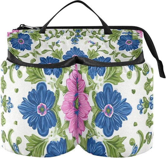 Luggage Cup Holder for Suitcases Free Hands Travel Cup Holder Portable Suitcase Cup Drink Holder Luggage Cup Caddy Bag Carrier Blue Pink Green Mandala Boho Floral