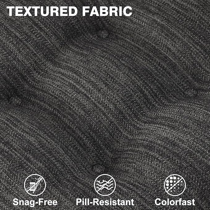 Shinnwa Dining Chair Cushions Set of 4, Dual-Layer Memory Foam Kitchen Chair Cushions, Patented Design Seat Pads with Ties, 16.5 x 16.5 x 3.5in, 4 Pack, Charcoal