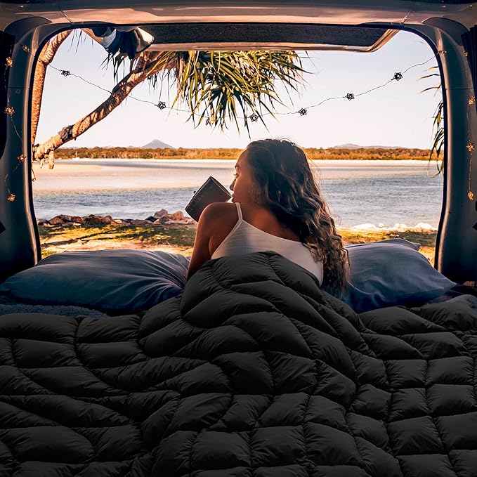 Camping Blanket,MINI Puffy Blanket Lightweight Windproof Water Resistant for Outdoors,Hiking,Beach,Car,Picnic,Stadium