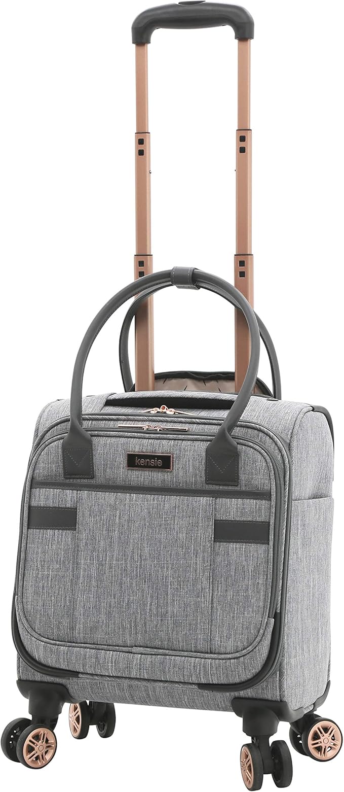 kensie Hudson Softside 3-Piece Spinner Luggage Set, Heather Gray
