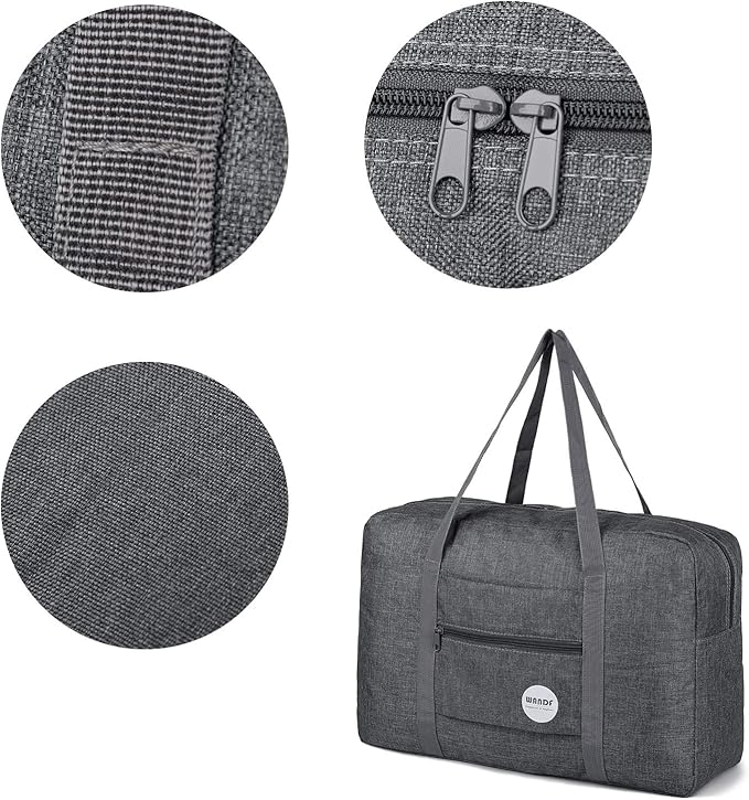 WANDF For Spirit Airlines Personal Item Bag 18x14x8 Travel Duffel Bag Underseat Foldable Carry-on Luggage for Women