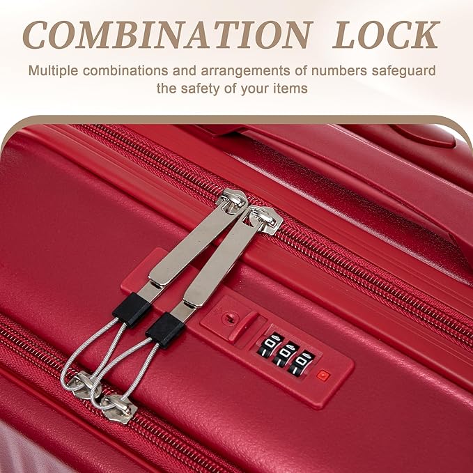 Hardside Luggage, Lightweight Durable Suitcases with Spinner Wheels, 20/14 Inch