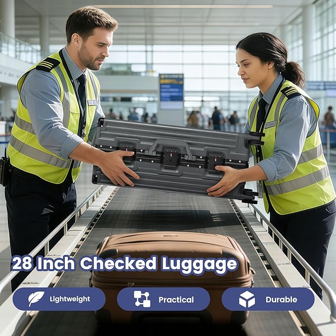 Zipperless Suitcase, 28 Inch Checked Luggage, Hardshell Aluminum Frame Polycarbonate Luggage with Phone Holder, Cup Holder, Charging Port, TSA Lock, Spinner Wheels for Vacations, Grey