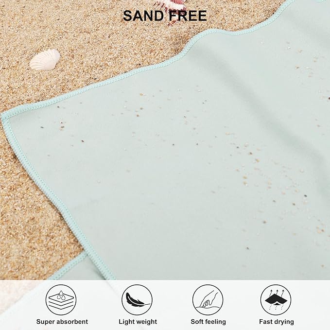 Rainleaf Microfiber Towel Perfect Travel & Gym & Camping Towel. Quick Dry - Super Absorbent - Ultra Compact - Lightweight. Suitable for Trip, Beach, Shower, Backpacking, Pool