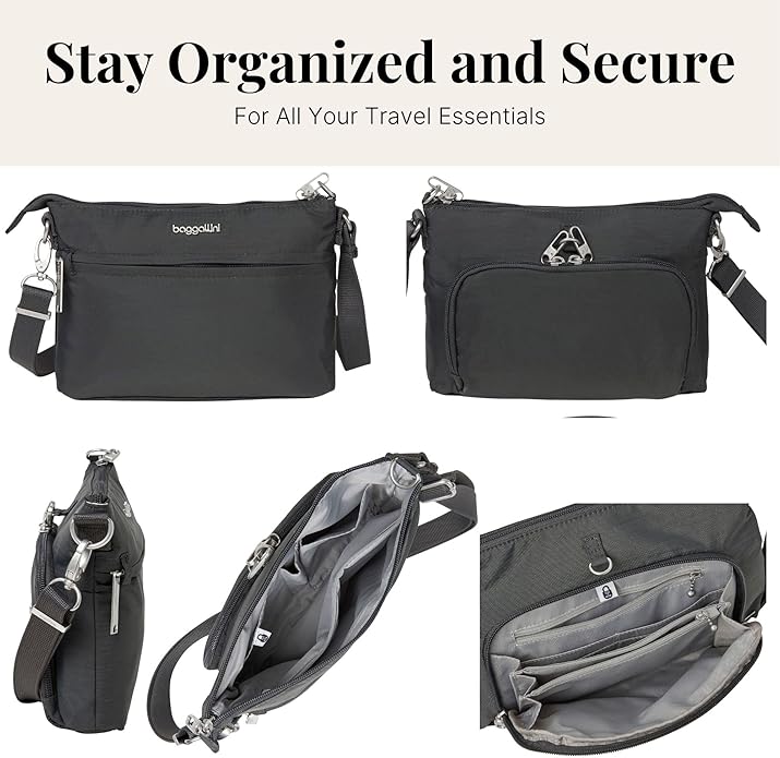 Baggallini womens Securtex Anti-theft Memento Crossbody Bag
