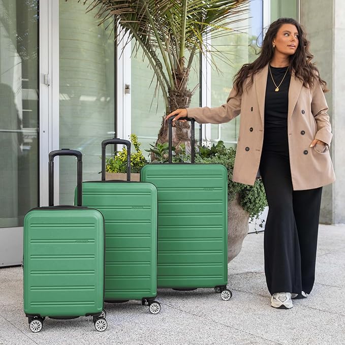 Travel Select Snowcreek Hardside Expandable Spinner Luggage Set w/USB Port, Green, 2-Piece