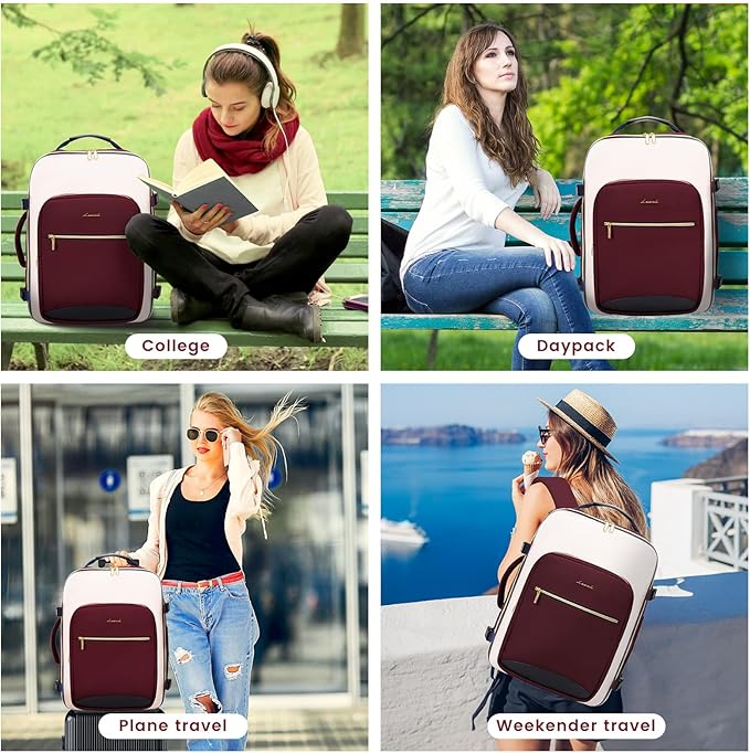 LOVEVOOK 40L Large Travel Backpack for Women Men, 17 Inch Carry on Backpack for Traveling on Airplane, Personal Item Travel Bag Airline Approved, Business Causal Weekender Backpacks