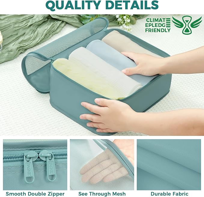 BAGAIL 9 Set Packing Cubes with Packing List Luggage Packing Organizers for Travel Accessories