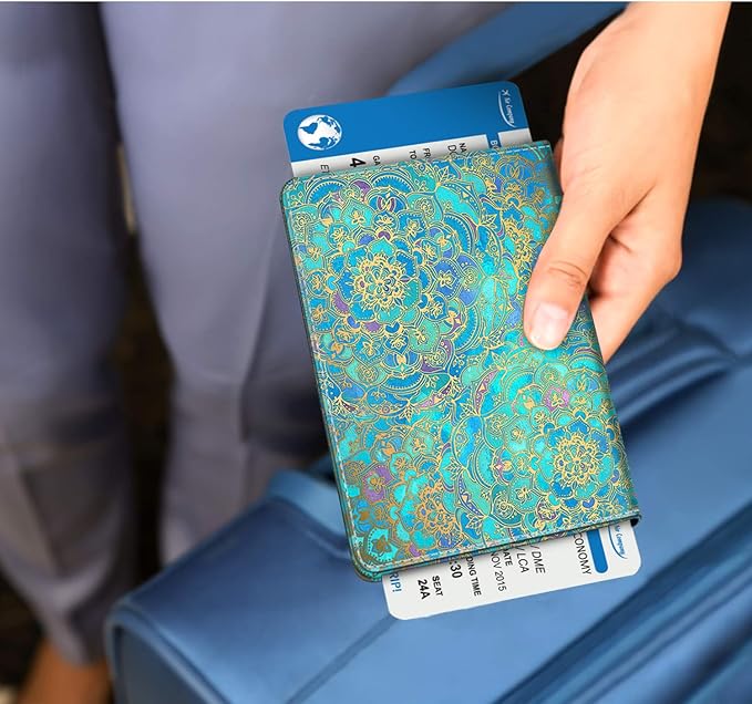 FINTIE Passport Holder, Slim Travel Wallet RFID Blocking Card Case Cover Passport Cover Protector Essentials with Credit Card Slots for Women/Men | Slim, RFID Blocking, Card Case Cover, Essentials, Credit Card Slots