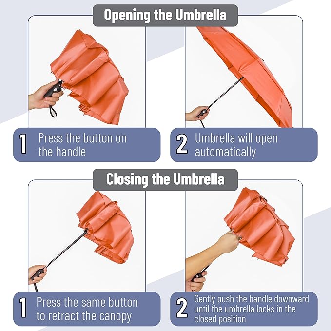 Mr. Pen- Windproof Travel Umbrella, Automatic Umbrellas for Rain, Compact