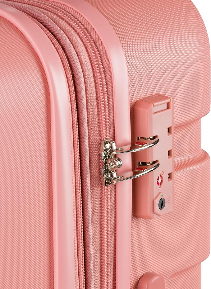 SwissGear 7366 Signature Hardside Expandable Luggage with Spinner Wheels, TSA Lock, Coral Almond, Checked-Medium 23-Inch