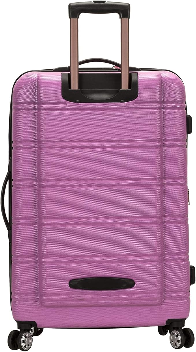 Rockland Melbourne Hardside Expandable Spinner Wheel Luggage, Pink, 3-Piece Set (20/24/28)