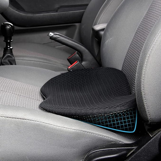 Car Seat Cushion - Memory Foam Car Seat Pad - Sciatica & Lower Back Pain Relief - Car Seat Cushions for Driving - Road Trip Essentials for Drivers(Black)